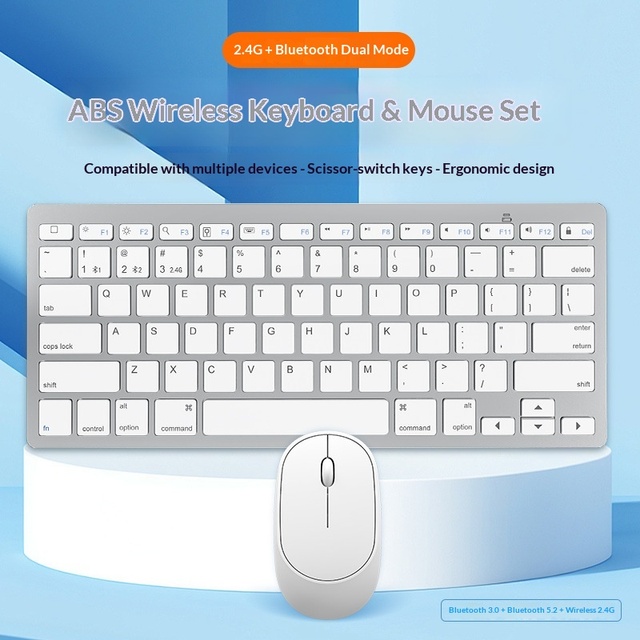 Dual-mode Wireless Infrared Ergonomic Keyboard Mouse Set Laptop External 1800 DPI Silent Office Stock