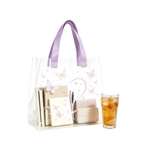 Sac fourre-tout en plastique transparent givré à soudure ultrasonique, sac à main de rangement visuel