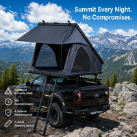 Tente de toit rigide en aluminium pour 2 personnes, quatre saisons, imperméable, avec échelle en aluminium de 2,3 m pour SUV 4x4, camping tout-terrain