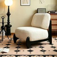 Canapé décontracté, nouveau fauteuil minimaliste rétro, fauteuil simple écologique de haute qualité, chaise longue en laine d'agneau pour salon, haute résilience