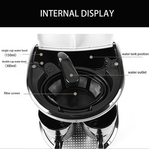 <span class=keywords><strong>Cafetière</strong></span> Électrique Semi-Automatique Moderne <span class=keywords><strong>Mini</strong></span> <span class=keywords><strong>2</strong></span> <span class=keywords><strong>Tasses</strong></span> en Plastique pour Usage Domestique et Hôtelier Écologique Économe en Énergie Facile à Utiliser - Product Image 5