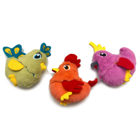Jouet à mâcher couineur en peluche douce pour chien, série Oiseaux, motif Paon, design mignon