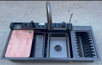 Évier de cuisine multifonctionnel moderne en acier inoxydable avec affichage numérique LED intelligent, édition 2025