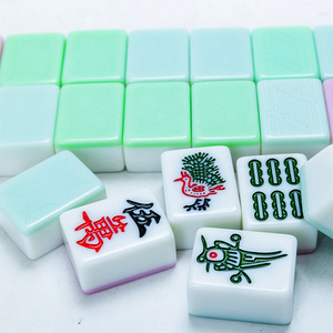 Mahjong Tiles Full Size Green Blue Durable For Home Chess Card <b>Entertainment</b> - Product Image 1