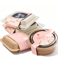Boîtes rectangulaires en carton personnalisées, estampées à chaud, pour emballages alimentaires à emporter et étiquettes de scellage pour boîtes à manchon.
