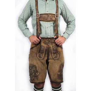 Lederhosen Bávaros para Hombre, Traje Tradicional Alemán Marrón, Auténtico Disfraz de Oktoberfest, Talla Adulto - Product Image 3