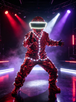 Costume de miroir intégral pour homme, tenue scintillante effet miroir, combinaison disco pour spectacle sur scène et performance de danse de rue