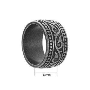 Anillo de Acero Inoxidable al por Mayor, Estilo Retro, con Runas Nórdicas Vikingas de Odín, para Hombre, Joyería Boho Retro - Product Image 6