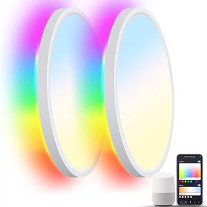 Banqcn Thông Minh Quảng Trường Đèn Trần Siêu Mỏng Ban Công Wifi Trần Ánh Sáng Màu Đen <span class=keywords><strong>LED</strong></span> Nguồn Ánh Sáng Không Thấm Nước Cho Sử Dụng Ngoài Trời - Product Image 1