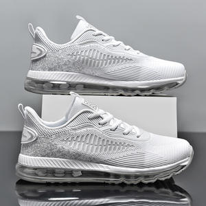 Chaussures d'été pour hommes style basketball, grande taille, avec coussin d'air intégral, sport décontracté, surface tissée respirante, style marche - Product Image 1