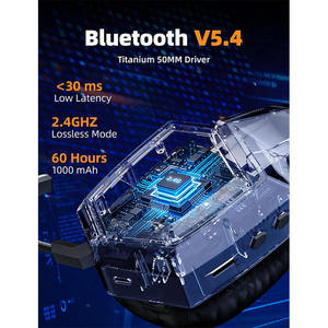 ONIKUMA GT806 <b>Wireless</b> Gaming Headset Over-the-Ear 2.4g <b>Wireless</b> Wired Three-Mode Lightweight Gaming Headset - Product Image 3