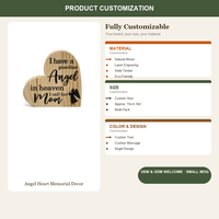 Placa de Madera Ángel Guardián, Recuerdo Conmemorativo de Corazón para Mamá, Regalo de Condolencias en Memoria de un Ser Querido, Venta al por Mayor OEM, Decoración de Ángel de Madera