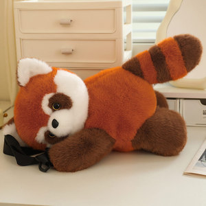 Carino peluche animali <span class=keywords><strong>Panda</strong></span> zaino bambola <span class=keywords><strong>rossa</strong></span> <span class=keywords><strong>Panda</strong></span> borsa a tracolla in poliestere PP cotone maglia di riempimento per alleviare lo Stress - Product Image 6