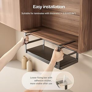 Có thể điều chỉnh chiều rộng Heavy-Duty kim loại Tủ lưu trữ Kệ trượt tổ chức treo kệ với gia vị lưu trữ giỏ - Product Image 3