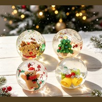 Boule de neige Squishy de Noël en TPR, à montée lente, avec paillettes de maltose, anti-stress, cadeau fantaisie, article de fête, vente en gros, 14 ans
