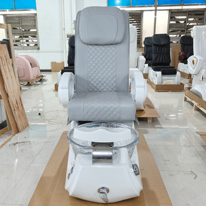 Fauteuils de manucure et pédicure électriques modernes en cuir synthétique, luxueux, personnalisables et à vibrations, pour salon de beauté et spa des pieds. - Product Image 1