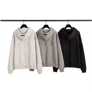 Sweat à capuche oversize Essentials, technique Puff, couleur Light Oatmeal, couleur Dark Oatmeal, extensible, broderie <span class=keywords><strong>Limo</strong></span>, streetwear d'hiver, hauts pour hommes - Product Image 1