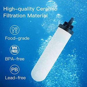 Bộ Lọc gốm thay thế 2 cái nến than hoạt tính khối <span class=keywords><strong>Countertop</strong></span> trọng lực hệ thống lọc nước hộ gia đình nước - Product Image 2