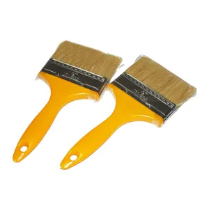 High Quality Custom Size Yellow Plastic Handle Pig Hair Brushes Professional Paint Brush