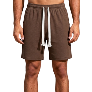 Shorts décontractés pour hommes, longueur genou, coupe ample et confortable, tissu gaufré respirant avec poches, pour usage quotidien, plage, extérieur, détente - Product Image 2