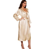 Robe longue décontractée pour femme, style peignoir, avec bretelles, collection Printemps/Été, ensemble de nuit élégant et simple