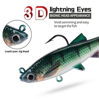 Appât souple en PVC multi-espèces en forme de poisson |   Leurre de pêche à la traîne avec hameçons pour la pêche en mer de la bar, du thon et du maquereau