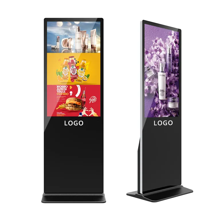 55 인치 디지털 간판 광고 울트라 와이드 LCD 실내 바닥 서있는 LCD 광고 디스플레이 핫 세일 터치 키오스크
