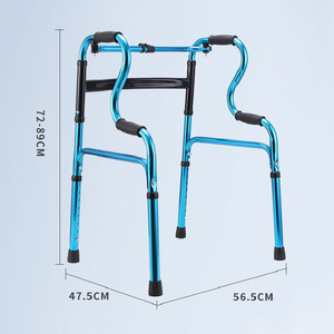 Déambulateur en alliage d'aluminium Songhui, réglable en hauteur sur 8 niveaux, pliable d'une seule main, aide à la marche pour personnes âgées avec patins antidérapants - Product Image 2