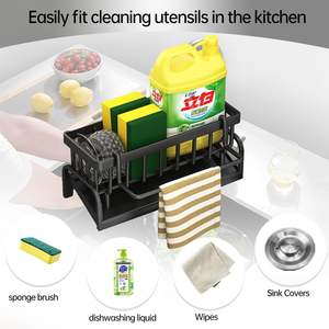Organizador de Fregadero de Cocina con Bandeja de Drenaje Automático, Soporte/Porta Esponjas de Metal y PP Duradero, Estante de Almacenamiento Eficiente para Fregadero - Product Image 3