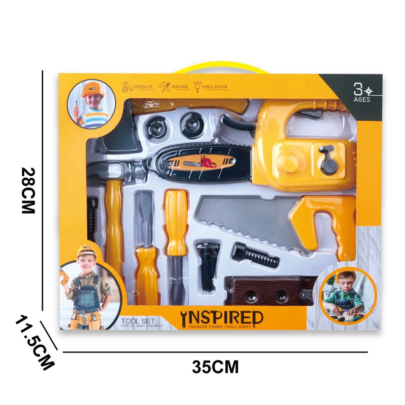 知育玩具 pola 電動工具玩具セット黄色のプラスチック玩具子供用男の子のふりを