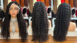 İnsan saçı peruk bakire brezilyalı saç giymek ve gitmek tutkalsız İnsan saçı peruk 360 tam düz HD dantel ön peruk siyah kadınlar için