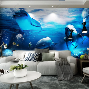 Murale 3D personnalisée de toutes tailles, décoration murale, scène de rêve du monde sous-marin, peinture murale, papier peint photo - Product Image 5