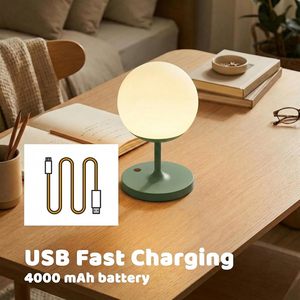 Lampe de chevet LED rechargeable avec gradation progressive, base en alliage d'aluminium, veilleuse avec port de charge USB pour téléphone portable - Product Image 3