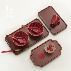 Wedding <b>Tray</b> Traditional Chinese Tea <b>Tray</b> <b>Large</b> Red Dowry Set For Bride Family <b>Serving</b> <b>Trays</b> - Product Image 1