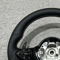 Volant en cuir chauffant à fond plat pour BMW Série F, compatible avec F30 340i F10 535i F32 F20 F36 F22 M4 F82 X5 F15 F80 M3 F11 F31