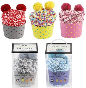 Torta fatto da te letto interno accogliente in <span class=keywords><strong>pile</strong></span> invernale soffice e soffice calze pelose donna ragazze donna con scatole regalo involucri per Cupcake - Product Image 3