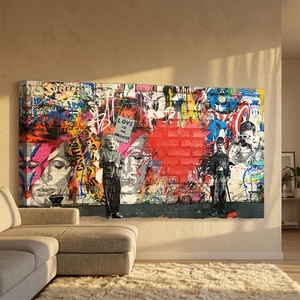 Stampe d'arte moderne su tela <span class=keywords><strong>con</strong></span> design di graffiti e ritratti per decorazioni domestiche - Product Image 2