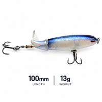 Leurre de pêche articulé LUSHAZER 100mm 13g, appât dur flottant à queue rotative, pour brochet, perche et autres poissons, avec hameçon triple