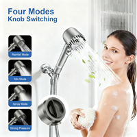 Robinets de salle de bain multifonctionnels plaqués haute pression 3 Modes Pomme de douche 3 en 1 avec poche pour utilisation dans les toilettes de cuisine