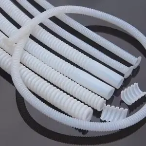 PTFE Corrugated Plumbing Water Hose Plastic Tubes Industrial Pipe Conduit Pipe Hydroponic Convoluted Ptfe Pipe