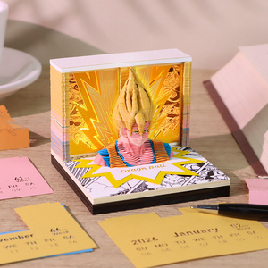 Bloc-notes 3D calendrier <span class=keywords><strong>Dragon</strong></span> Balls Goku bloc-notes Anime Figure Saiyan papier découpé signet papeterie garçon anniversaire cadeau de noël - Product Image 4