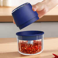 Kitchoice Mini Hachoir Électrique Sans Fil pour Ail, Bol en Verre 350ml, Lame en Acier Inoxydable, 45W, Commande par Bouton Poussoir, Broyeur Alimentaire