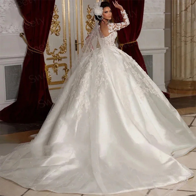 Luxury High Waist Slim Fit Wedding Dress V-Neck Long Sleeve Backless Lace-Up Bridal Gown| Alibaba.com Luxury High Waist Slim Fit Wedding Dress V-Neck Long Sleeve Backless Lace-Up Bridal Gown| Alibaba.com