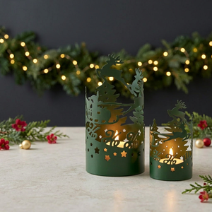 Últimas Novedades en Decoración Navideña para el Hogar, Luces Decorativas Verdes con Diseño de Trineo de Santa Claus, Portavelas - Product Image 5