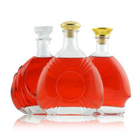 Flacon en verre silex de luxe de 750ml 700ml 500ml pour vin vodka whisky gin tequila spiritueux brandy liège boîte emballée