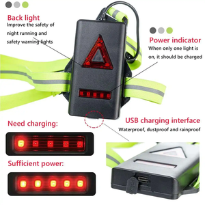 Siêu Sáng Chạy Ánh Sáng 4 <span class=keywords><strong>LED</strong></span> Đêm Đi Bộ Đường Dài Ánh Sáng USB Có Thể Sạc Lại Có Thể Điều Chỉnh Ánh Sáng An Toàn Cho Ngoài Trời Chạy Đi Bộ Đường Dài - Product Image 3