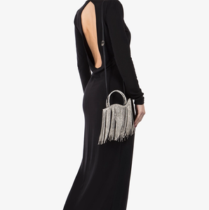 2024 Trendy custom luxury crystal handles borsa <span class=keywords><strong>da</strong></span> donna borsa <span class=keywords><strong>da</strong></span> donna <span class=keywords><strong>pochette</strong></span> <span class=keywords><strong>da</strong></span> <span class=keywords><strong>sera</strong></span> con strass in raso <span class=keywords><strong>argento</strong></span> con frange in <span class=keywords><strong>argento</strong></span> - Product Image 6