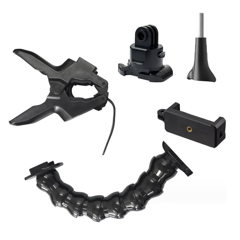 Hongdak Factory for GoPro Snake Bracket Bendable Curved Neck Shark Clamp Strong Clamp Bracket Sports Camera Accessories