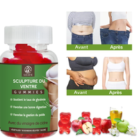 Gummies véganes à base de plantes pour adultes, marque privée, favorisant la digestion, stimulant l'immunité, amincissant, détoxifiant, pour un ventre plat