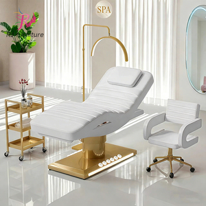 Lit de massage électrique de luxe pour salon de beauté, avec base incurvée pour extensions de cils, LED et 3 moteurs, idéal pour soins du visage et spa - Product Image 6